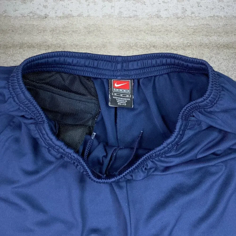 Vintage 90s Nike Gym Shorts Mens M Navy Blue Polyester 7" Inseam Subtle Swoosh - Picture 3 of 5